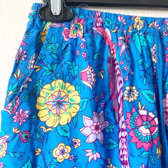 Floral Boho Shorts with Drawstring & Tassels & Pockets - Picture 3 of 6